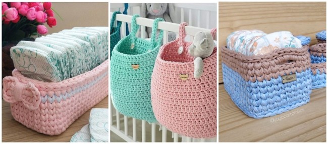 modelos de cestos de fio de malha para bebê