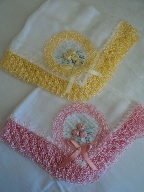fraldas de algodão para bebê com bordado em fita