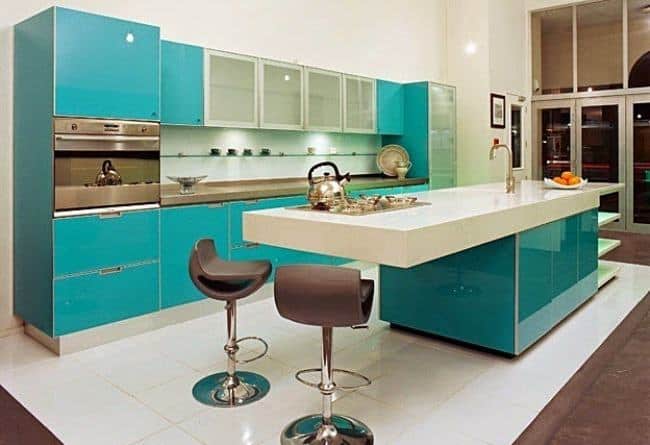 Azul tiffany em cozinha moderna12