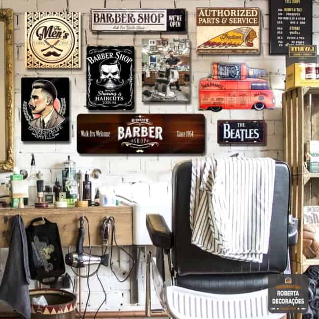 Decoração de barbearia moderna pequena