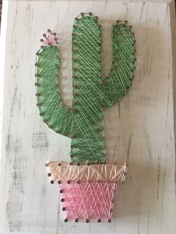 String art cactus em vasinho rosa24