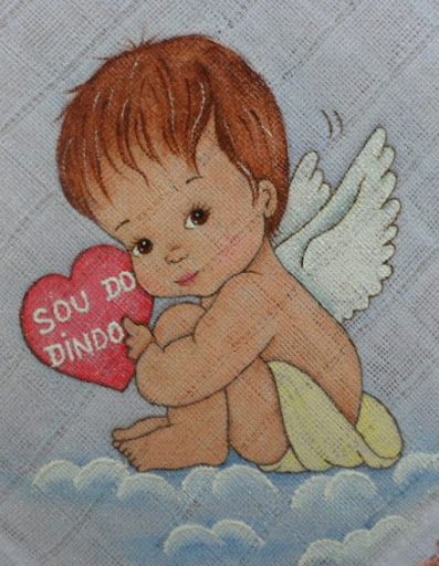 pintura de anjo em fralda de bebe
