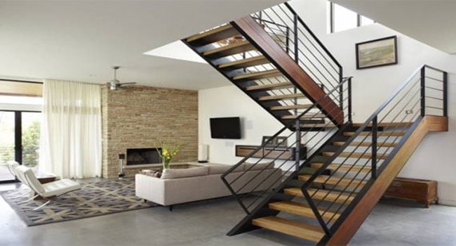 Modelo de escada para casa no estilo industrial