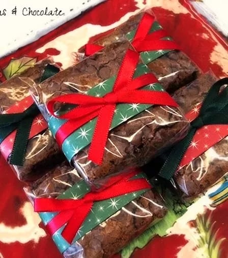 brownie com embalagem tematica de natal