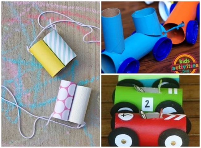 brinquedos reciclados com rolo de papel higienico