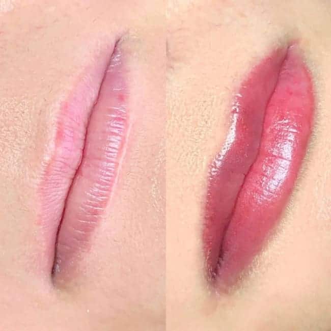 micropigmentacao labial em tom de rosa