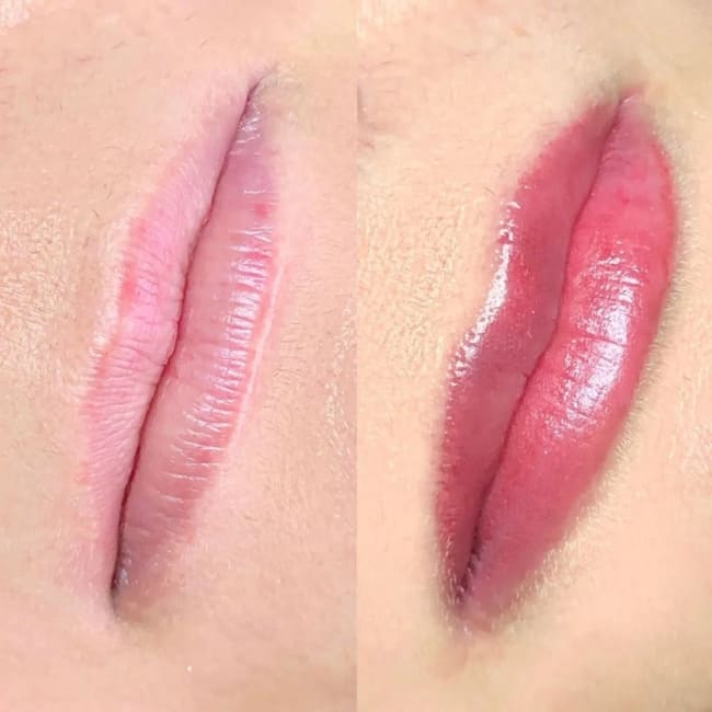 labios finos com micropigmentacao labial