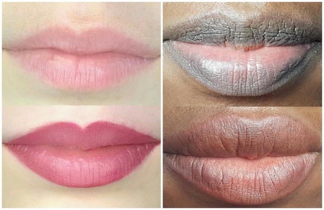 fotos de antes e depois de labios micropigmentados