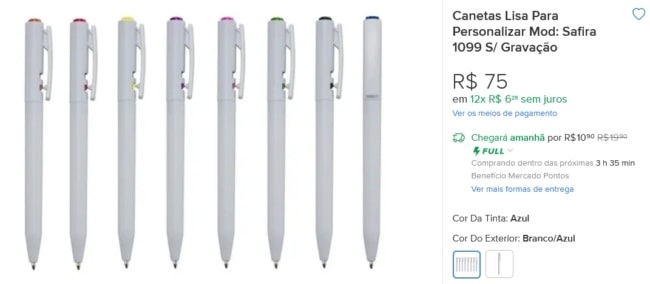 modelos e onde comprar canetas para personalizar