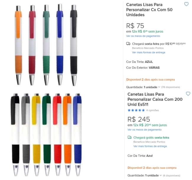 site para comprar canetas para personalizar