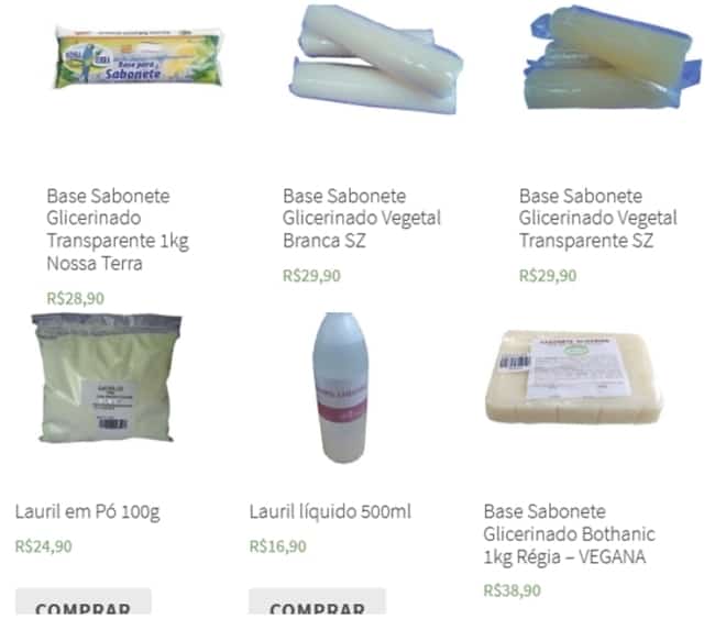 loja online para comprar materiais para sabonete artesanal