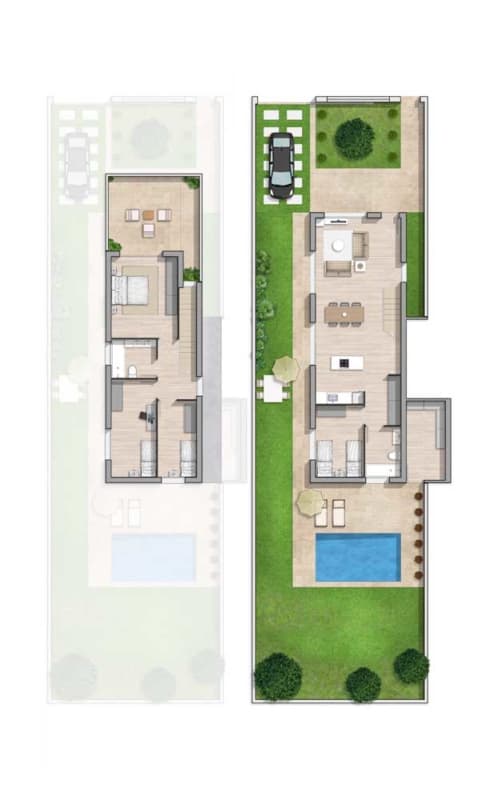 Plantas de casas com 4 quartos dois pavimentos e piscina