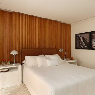 Painel de madeira para quarto para cama