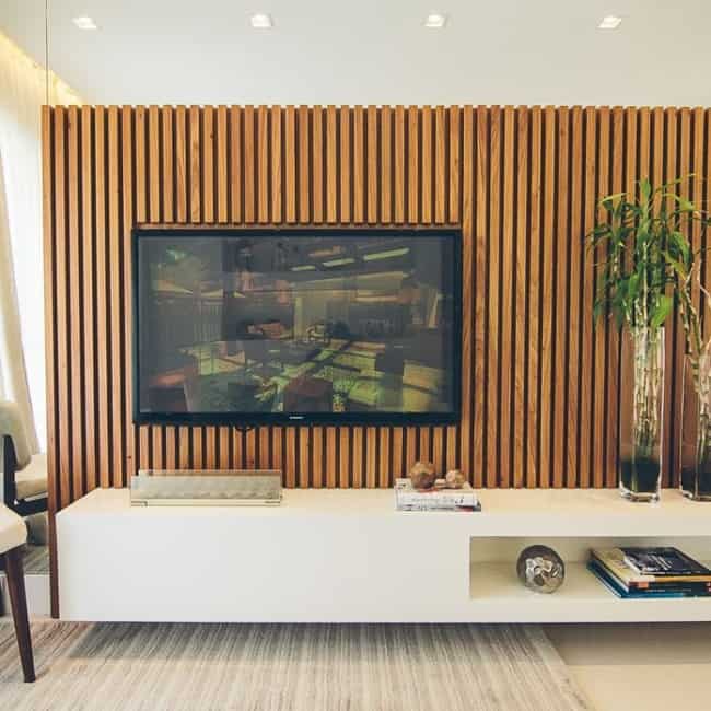 Painel de madeira para sala moderno