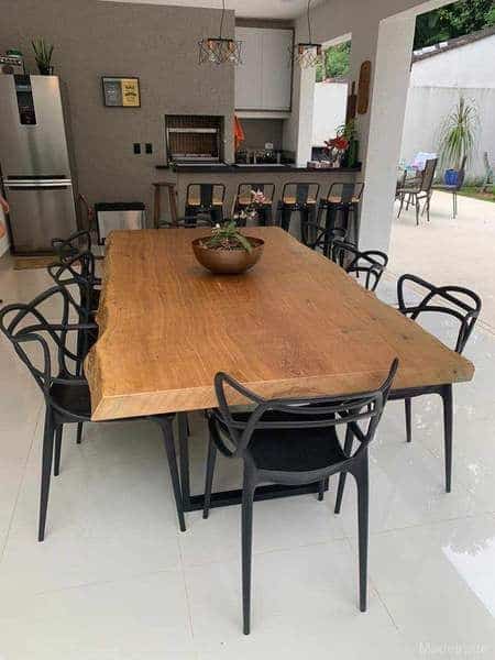 centro de mesa rustico em cozinha