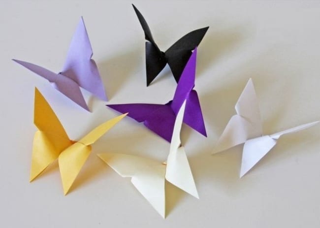 modelo de borboleta de papel em dobradura