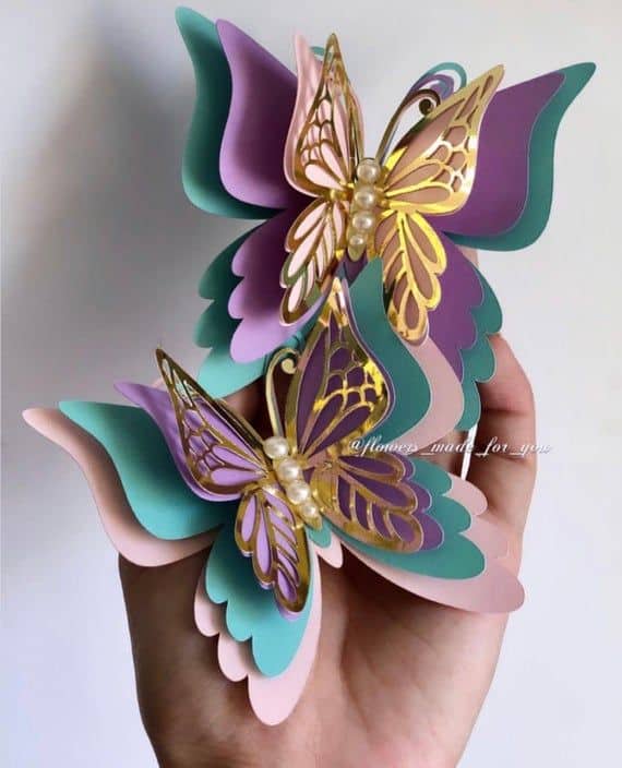 inspiracao de borboleta 3D em papel