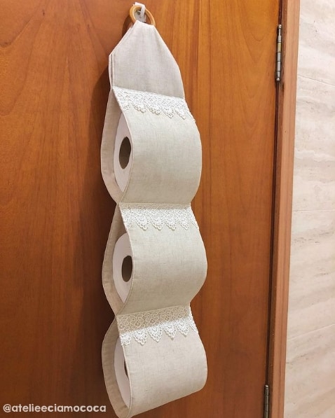 porta papel higienico de tecido de pendurar