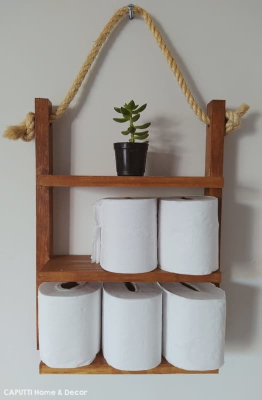 porta papel higienico de parede em madeira