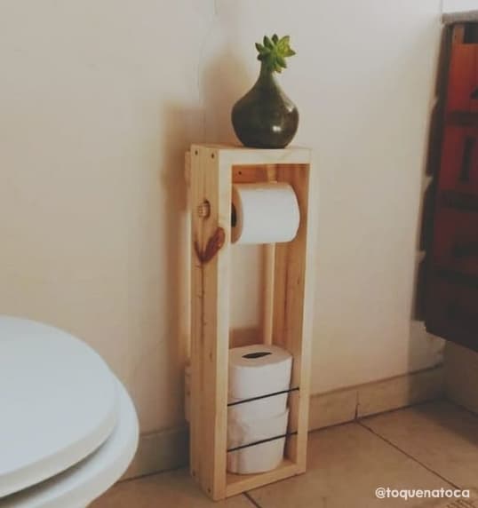 modelo simples de porta papel higienico de madeira