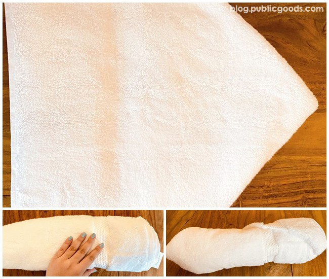 como fazer dobra de toalha