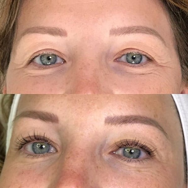 17 antes e depois de lash lifting em olhos claros