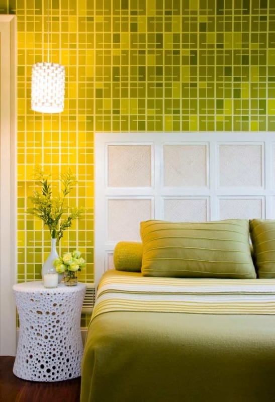 28 quarto moderno decorado em verde limao