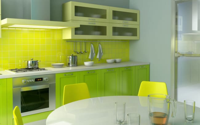 41 cozinha moderna com verde limao