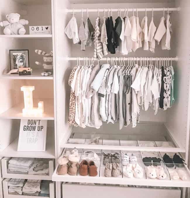 13 dicas para organizar armario de roupas de bebe