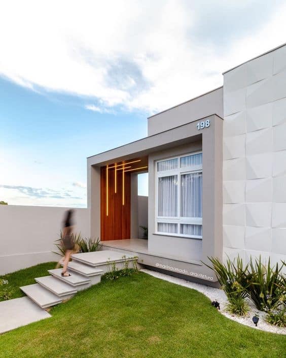 49 fachada de casa moderna com cores claras