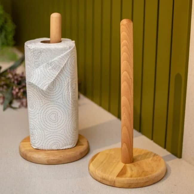 9 porta papel toalha simples em madeira