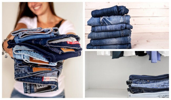 Como dobrar calca jeans