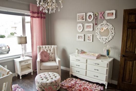 fotos de quarto de bebe provencal decorado feminino