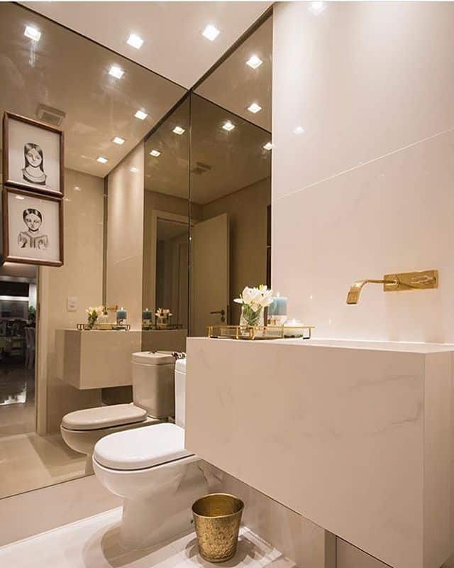 44 decoracao de banheiro moderno com cor bronze