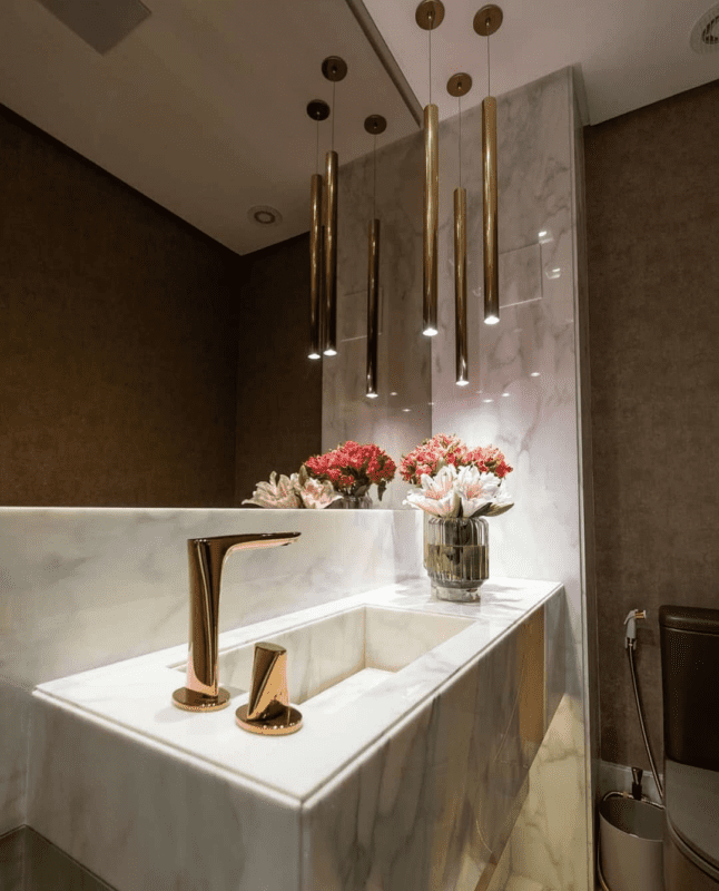 48 lavabo decorado com cor bronze
