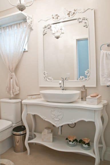 20 banheiro com aparador branco provencal