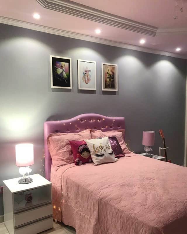 28 quarto decorado com cabeceira capitone rosa