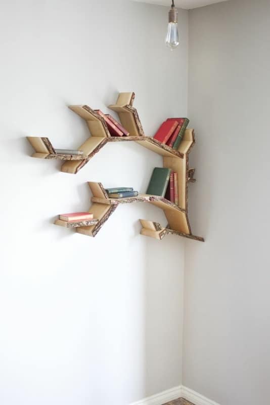 3 porta livros de madeira criativo
