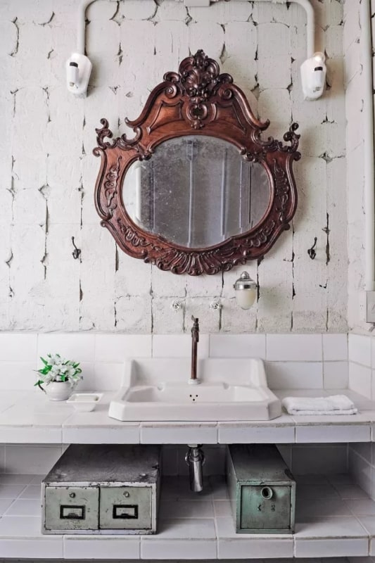10 decoracao com espelho vintade de moldura de madeira