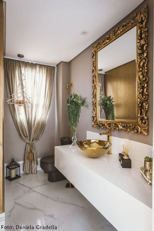 10 lavabo de luxo com cuba redonda dourada