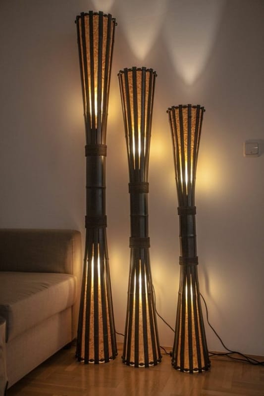 10 luminaria grande de bambu de chao