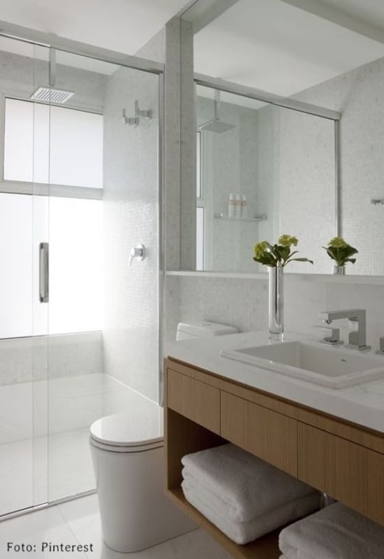 16 banheiro clean com cuba de sobrepor