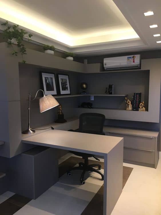 16 escritorio moderno e planejado em cinza