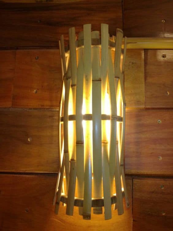 21 luminaria de parede em bambu