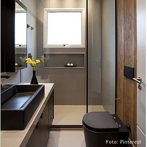 36 banheiro moderno com cuba de apoio retangular preta
