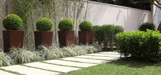 4 jardim decorado com vasos grandes de plantas