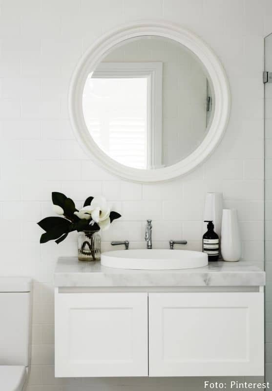 40 banheiro clean com cuba de sobrepor oval