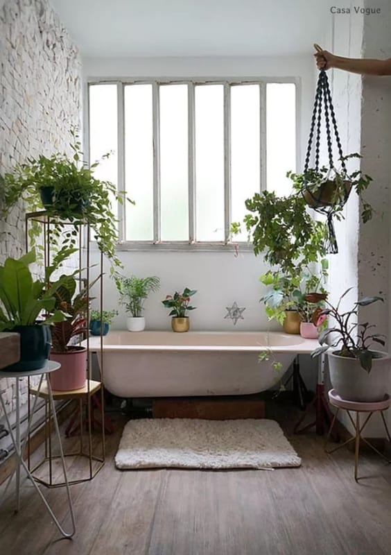 59 banheiro decorado com plantas