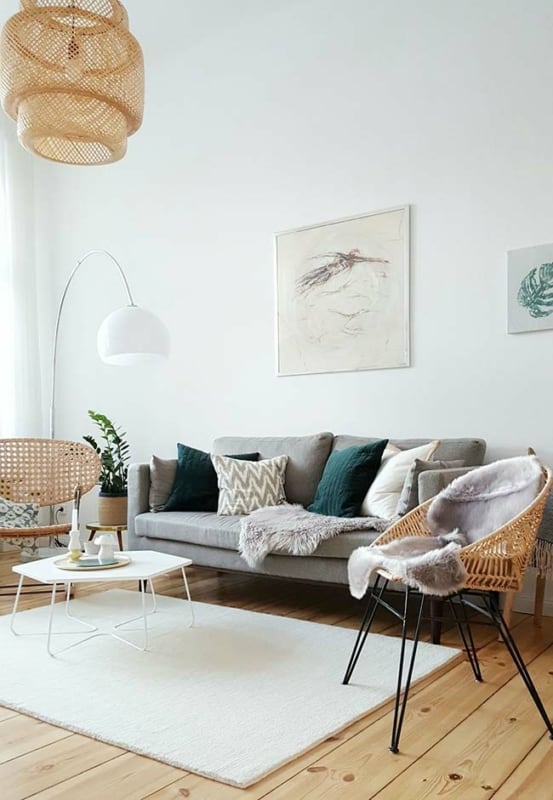 60 sofa cinza com pelego Pinterest