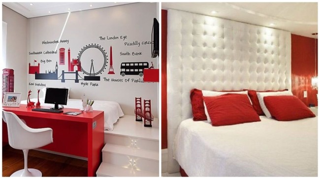 8 decoracao de quarto vermelho e branco